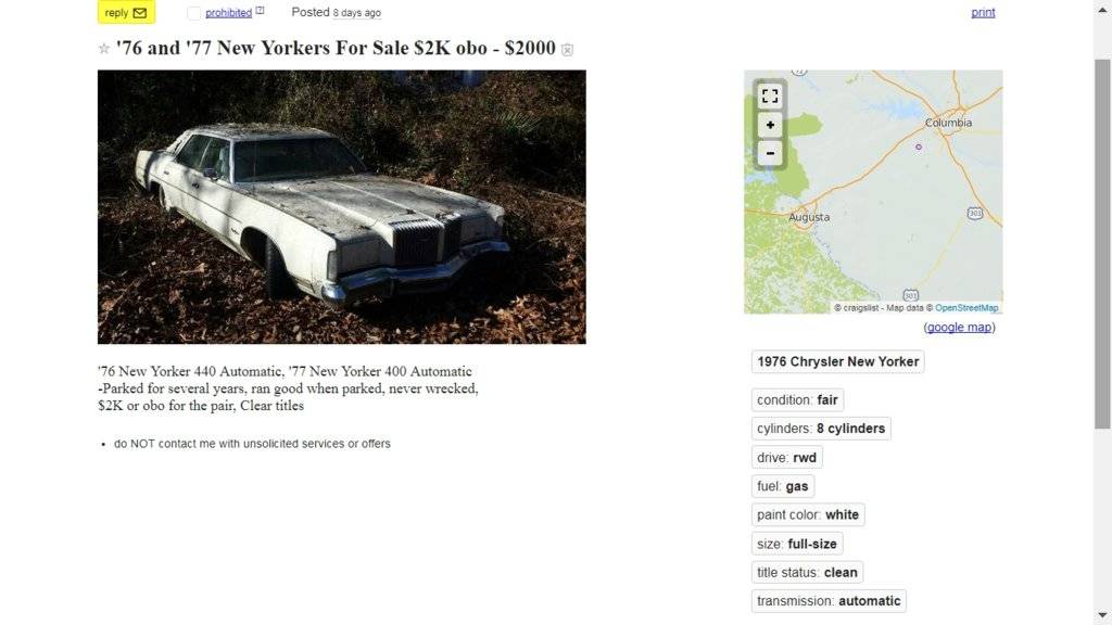 76 and '77 New Yorkers For Sale $2K obo - $2000.jpg