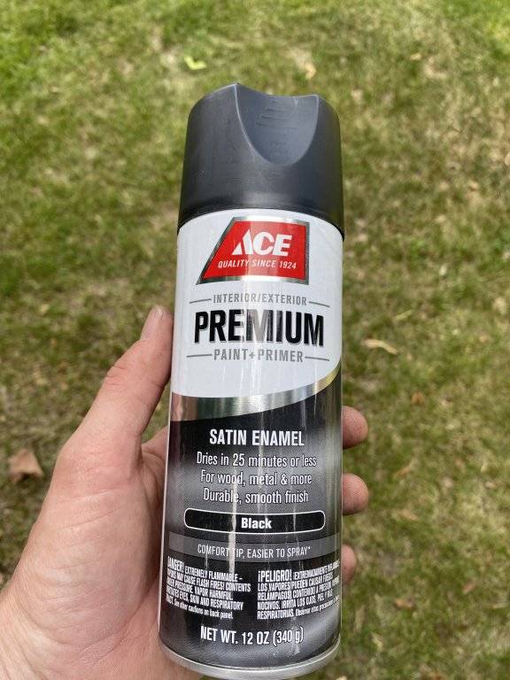 Ace Premium Satin Black Paint + Primer Enamel Spray 12 oz - Ace Hardware