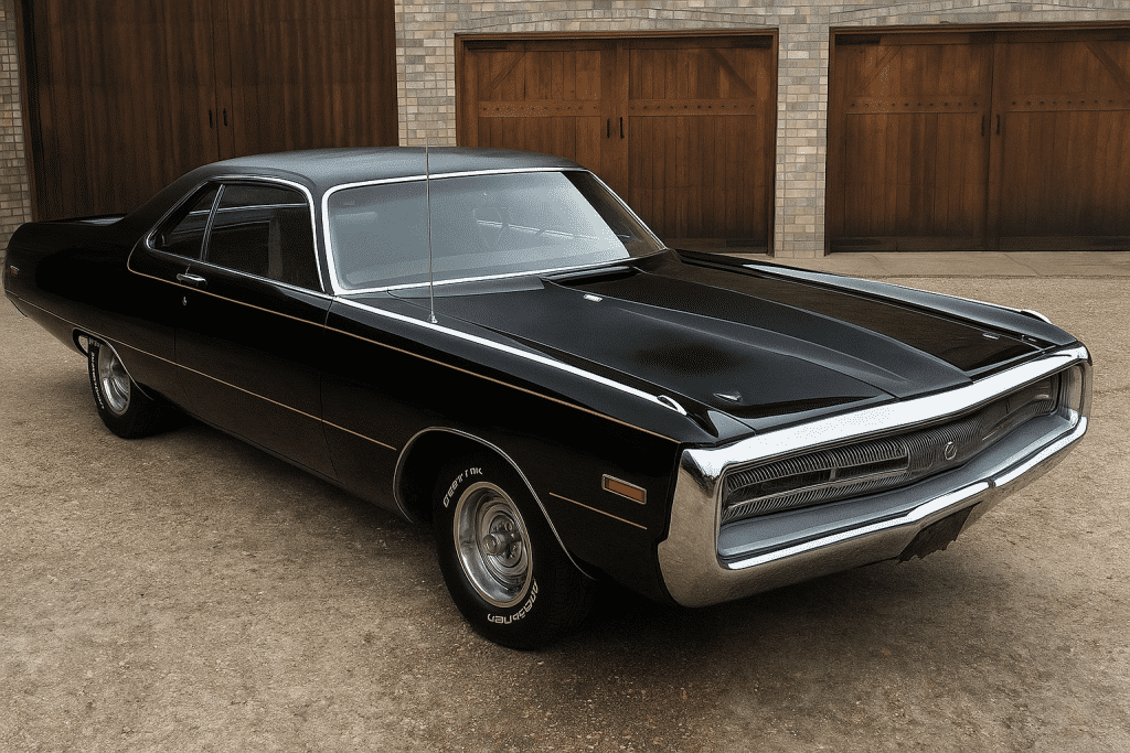 Vintage Chrysler 300 Hurst in Rustic Setting.png