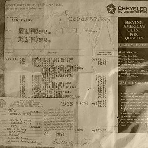 My 1965 Chrysler 300 Survivor